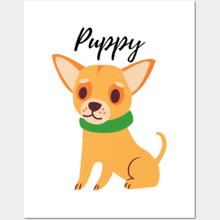 yellow puppy dog lover illustration Posters and Art